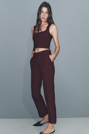 ZW COLLECTION SLEEVELESS TOP - Burgundy by Zara - Image 0