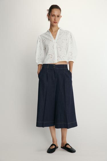 CAMSIA BORDADOS PERFORADOS - Blanco de Zara