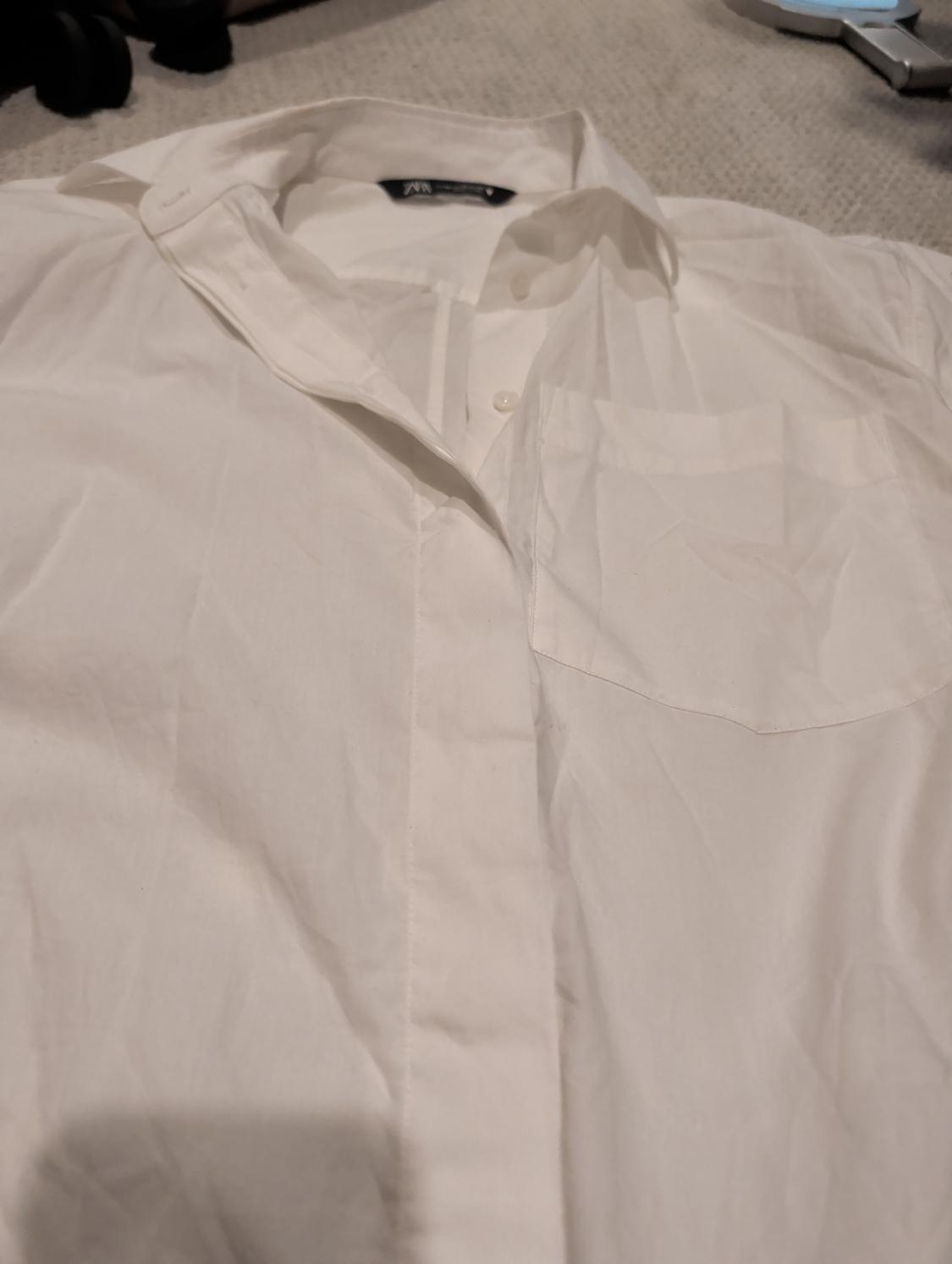 WOMENS WHITE POPLIN SHIRT SHORT SLEEVE - Image 4