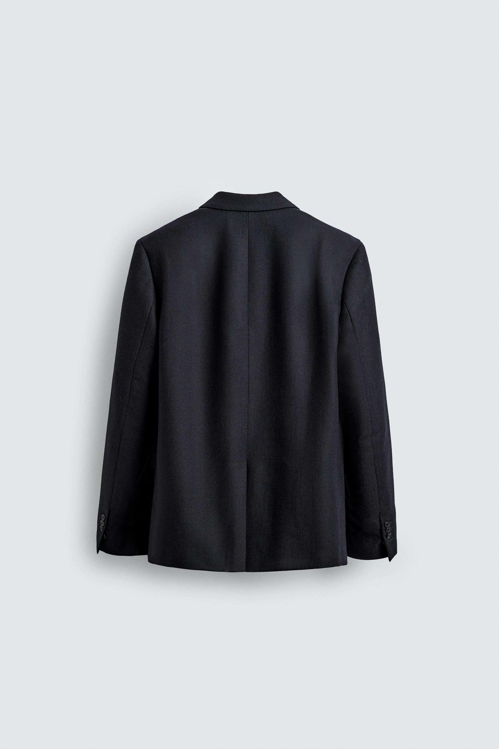 DOUBLE BREASTED 100% WOOL FLANNEL BLAZER