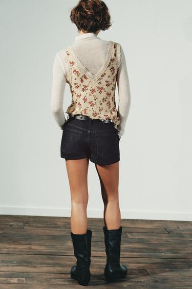 FLORAL LACE TOP - Beige by Zara - Image 4