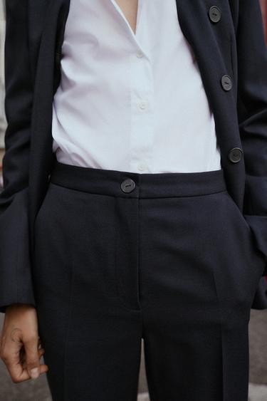 PANTALON DROIT - Bleu marine de Zara - Image 2