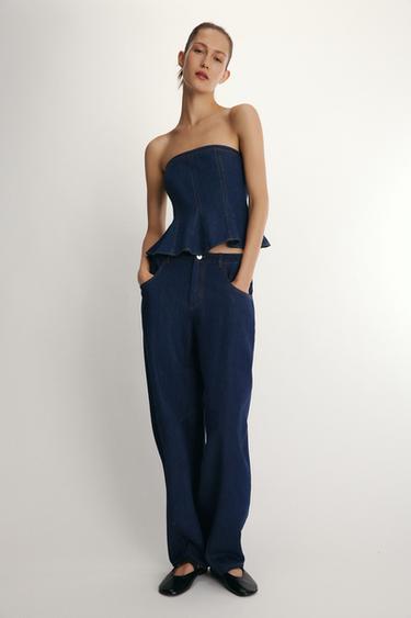 TOP DENIM PALABRA DE HONOR - Azul de Zara