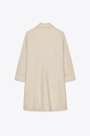 DOUBLE-BREASTED LINEN BLEND BLAZER - Light beige by Zara - Image 5