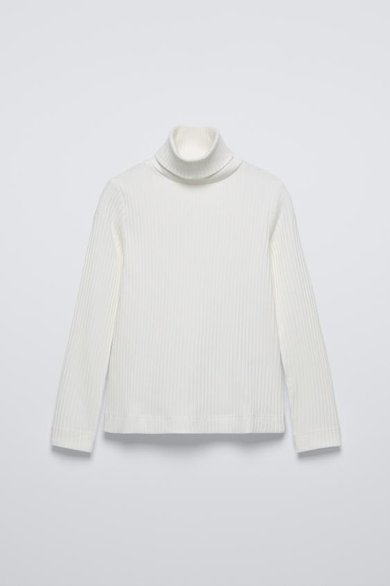 TURTLENECK RIBBED SWEATER White ZARA Ireland