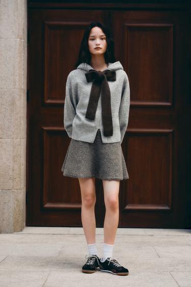 Zara 連帽針織運動衫 - 中灰色