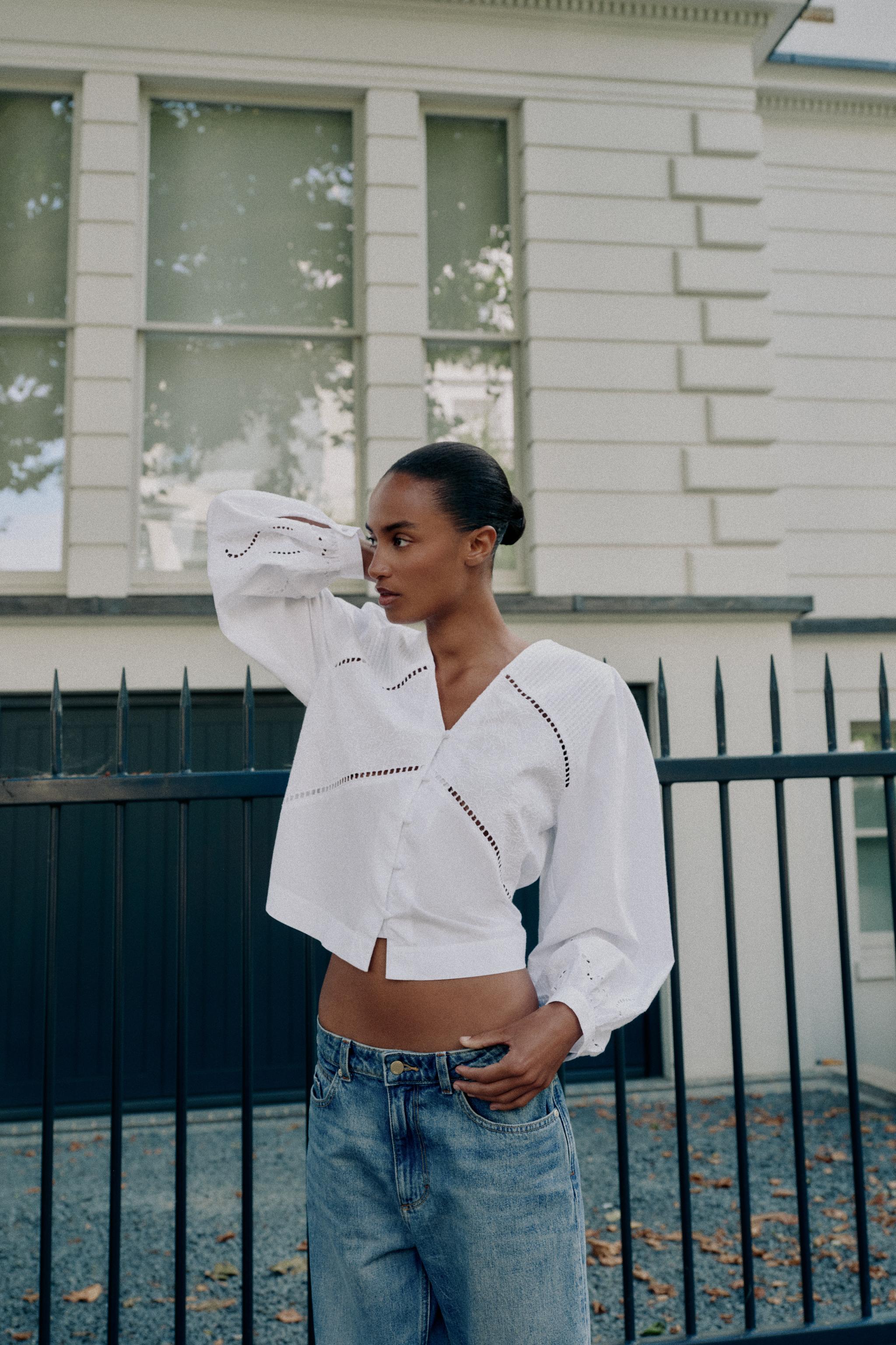 EMBROIDERED POPLIN SHIRT — White