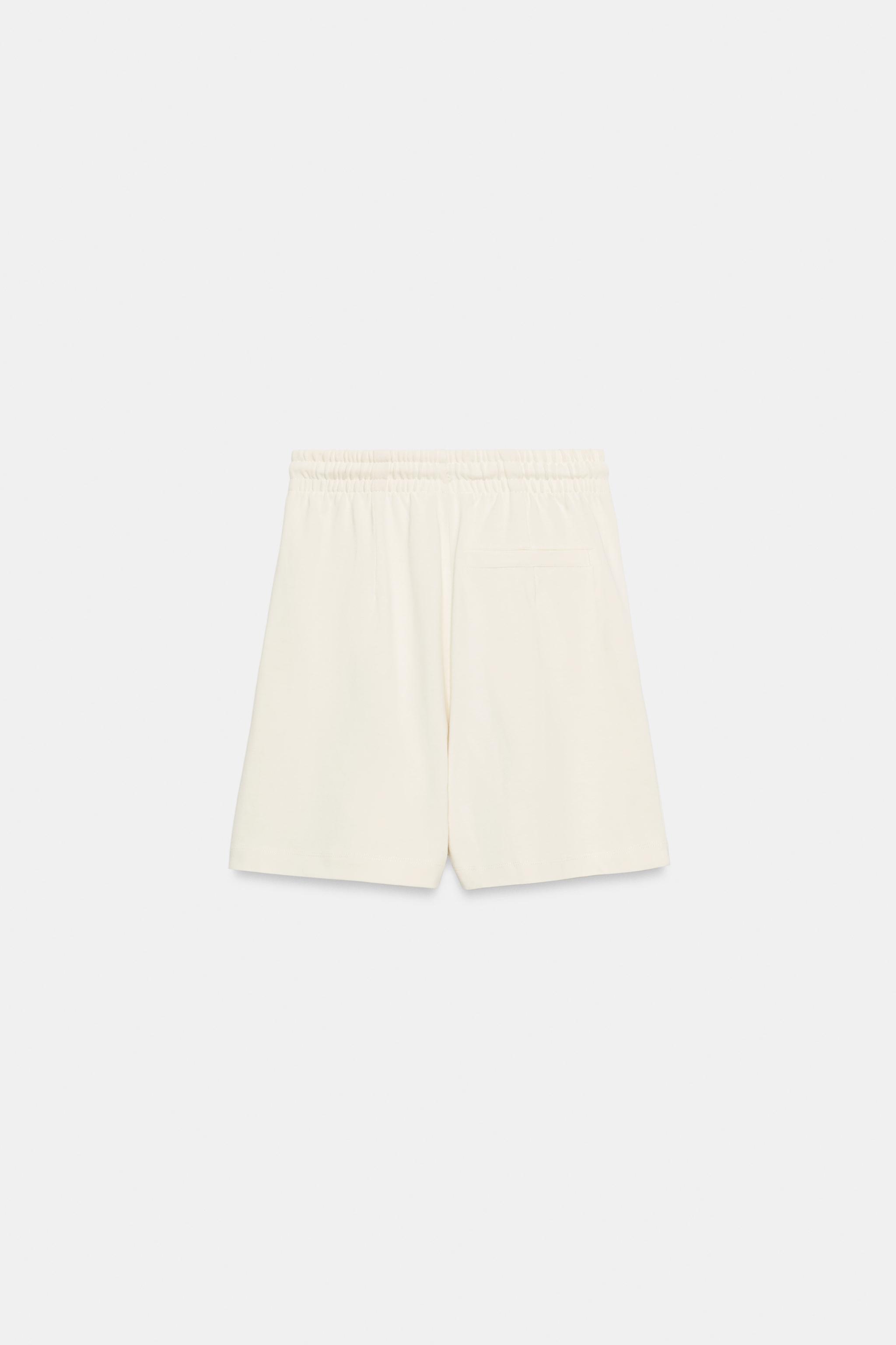 Женские шорты Zara HEAVY COTTON PLEATED SHORTS — фото 7