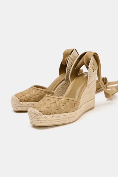 TALONS COMPENSÉS CORPS TRESSÉ - Marron sable de Zara - Image 2