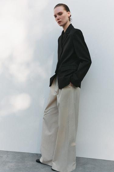 MINIMAL STRIPE BLAZER ZW COLLECTION - Brown by Zara - Image 6