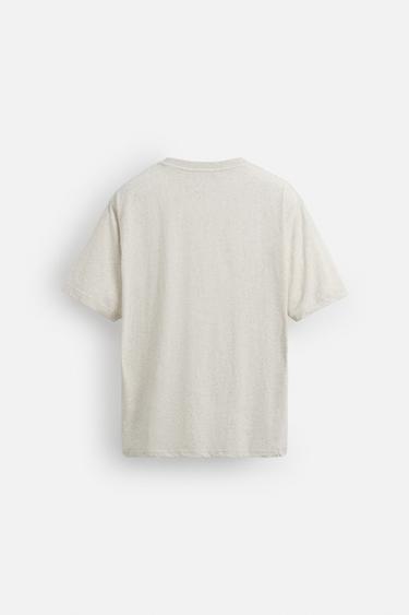 RELAXED FIT T-SHIRT - Beige marl by Zara - Image 6