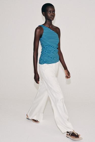 ASYMMETRIC STRIPED TOP - Printed by Zara - Image 5