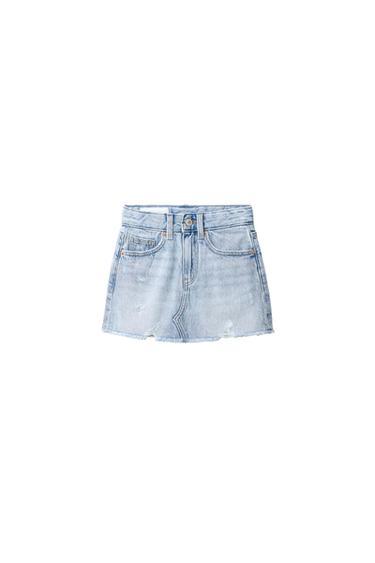 Zara DENIM SKIRT - Light blue