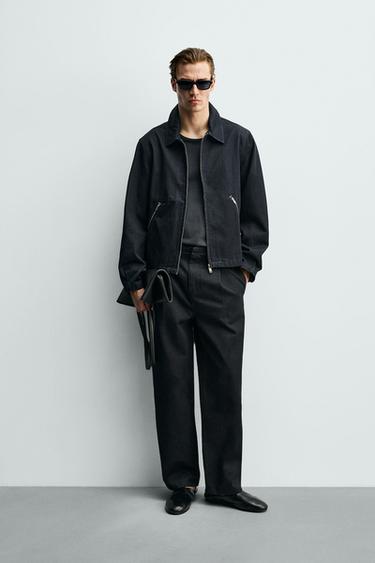 بنطلون تشينو دنيم بغرز متباينة - نيلي by Zara - Image 0