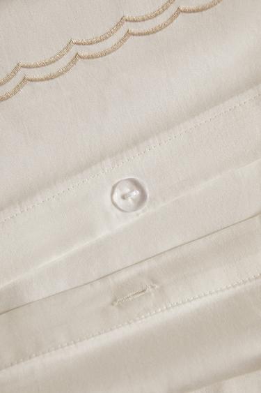 COTTON SATEEN DUVET COVER WITH TRIM (300 THREAD COUNT) - Cava by Zara - Image 4