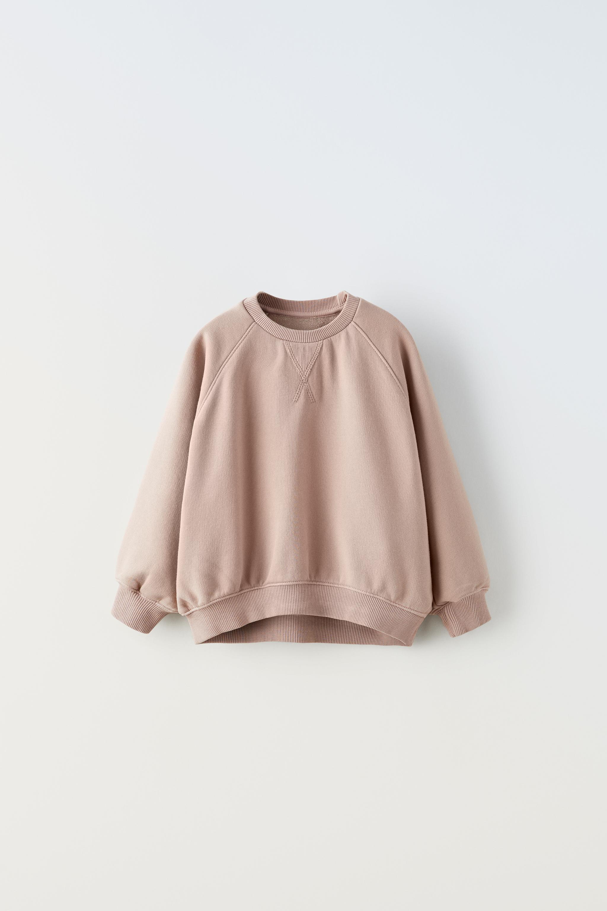 Zara Women Sweatshirt Small Pink Black Colorblock Hoodie 1/2 Zip Pockets  READ