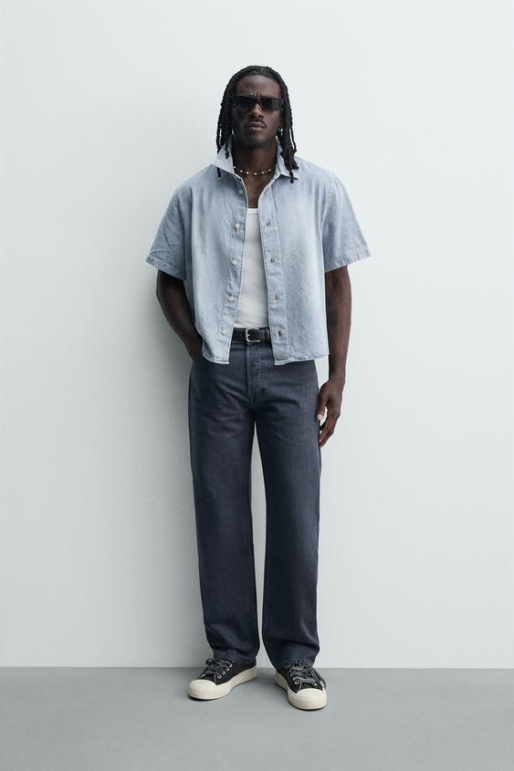 LIGHTWEIGHT BOXY FIT DENIM SHIRT - Light blue by Zara - Image 0