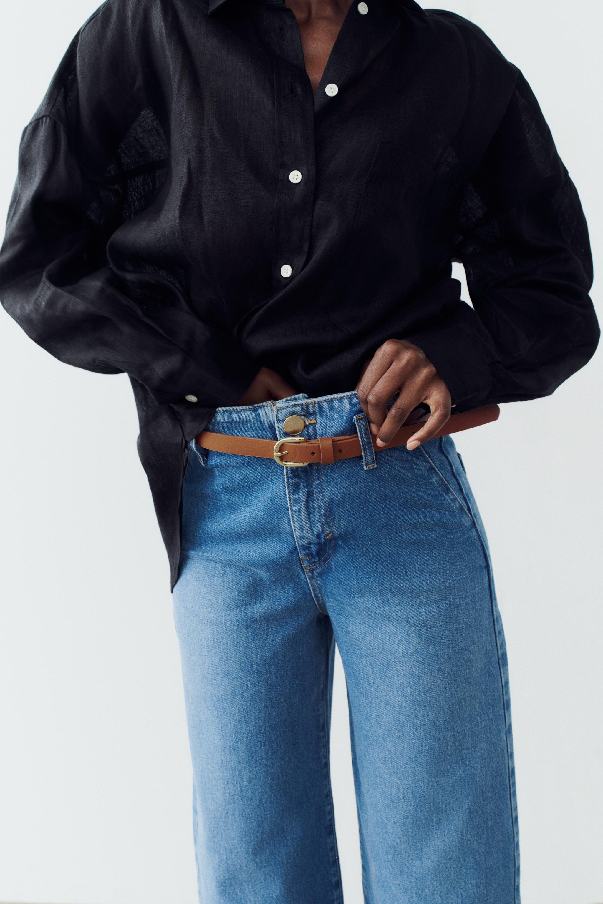 HIGH-WAISTED Z1975 CROPPED WIDE LEG JEANS - Mid-blue | ZARA United 