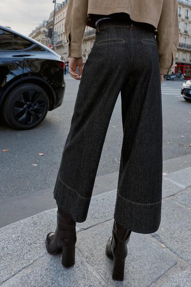 JEAN Z1975 CULOTTE TAILLE NORMALE POCHES À RABAT - Noir de Zara - Image 5