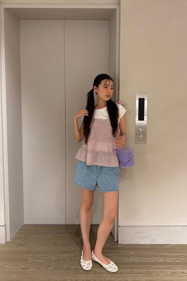 SHORTS BOXER DENIM TRF - Zara 블루