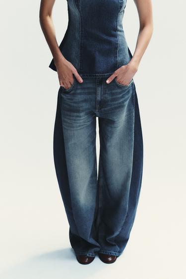 HIGH-WAIST OVERSIZE BALLOON JEANS - Navy blue by Zara - Image 1