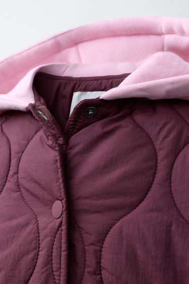 VESTE REMBOURRÉE À CAPUCHE AVEC OURS BRODÉ - Bordeaux de Zara - Image 4