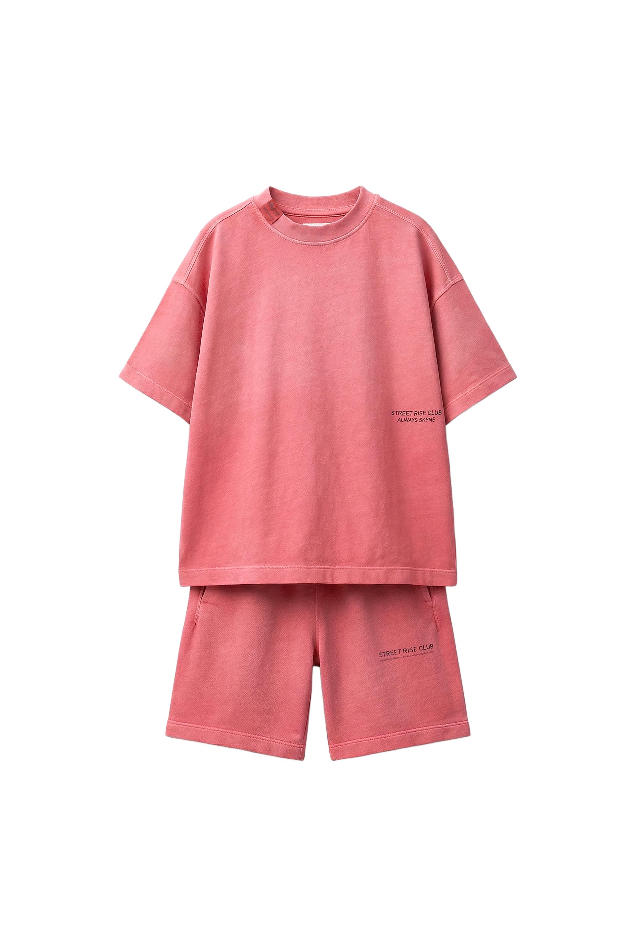 SLOGANLI T-SHIRT VE BERMUDA TAKIMI - Kırmızı | ZARA Türkiye / Turkey