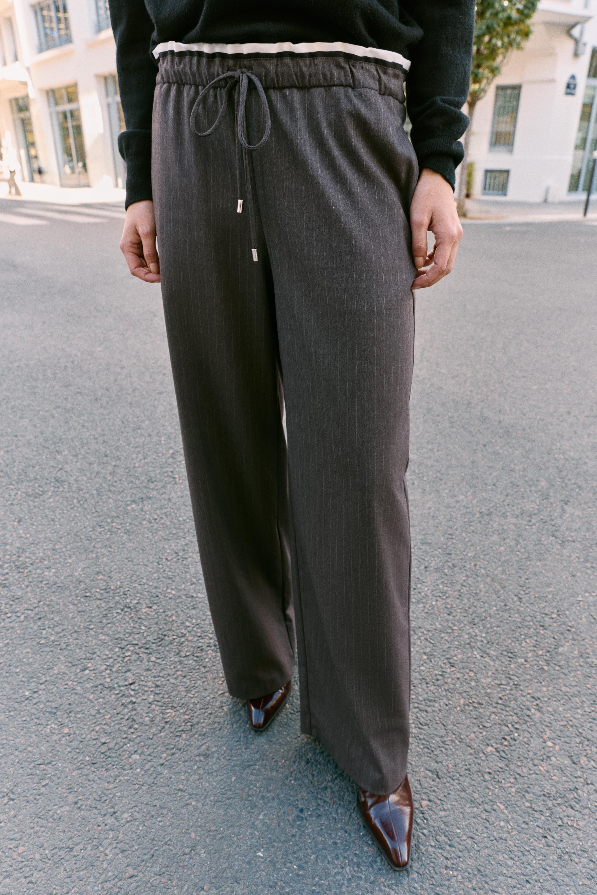 DOUBLE WAIST WIDE-LEG PANTS