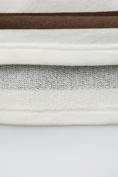 STRIPED POLO SWEATSHIRT - Brown by Zara - Image 3