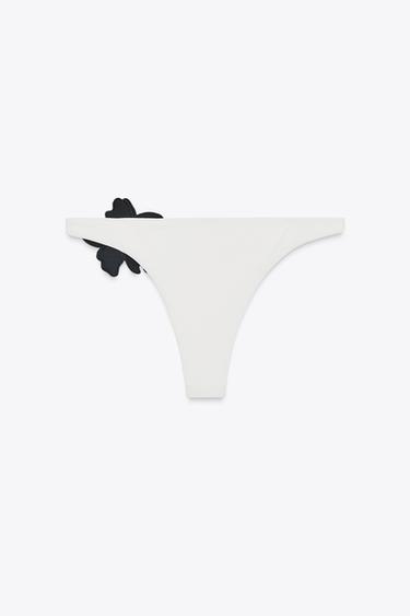 CULOTTE DE BIKINI À FLEURS - Écru de Zara - Image 9