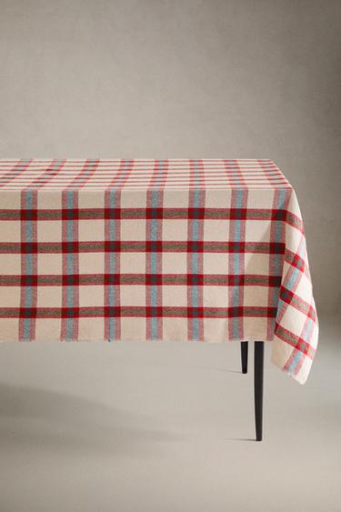 COARSE COTTON CHECK TABLECLOTH - Red by Zara - Image 4