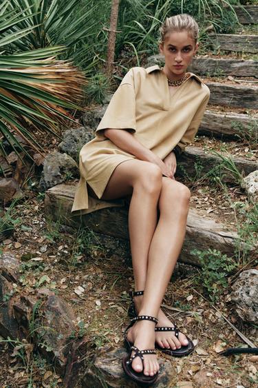 SUEDE LEATHER DRESS ZW COLLECTION LIMITED EDITION - Beige by Zara - Image 1