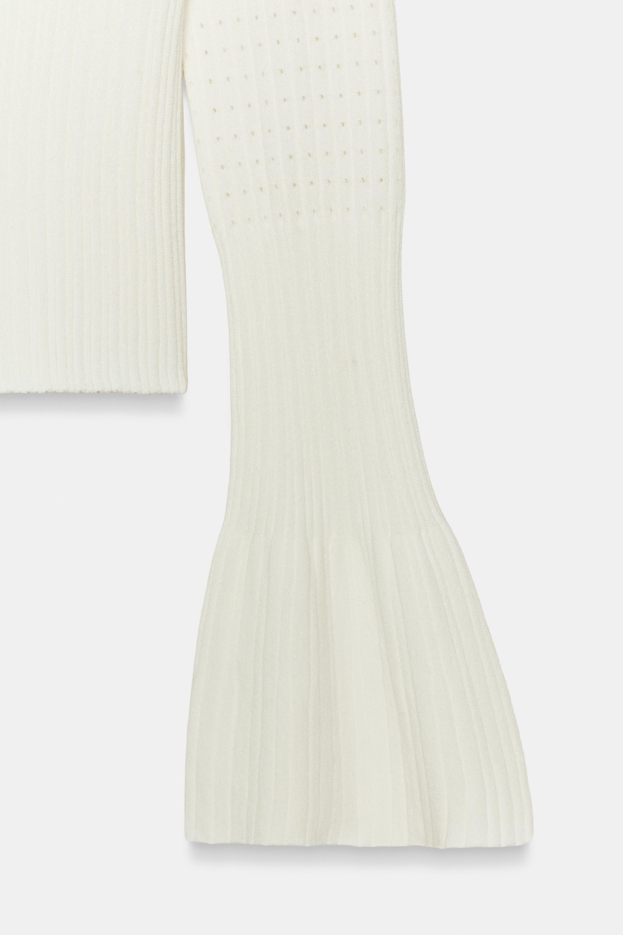 POINTELLE KNIT FLARED SLEEVE JUMPER