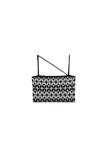 GEOMETRIC JACQUARD KNIT TOP
