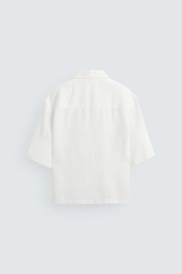 CHEMISE KIMONO 100 % LIN - Blanc de Zara - Image 6