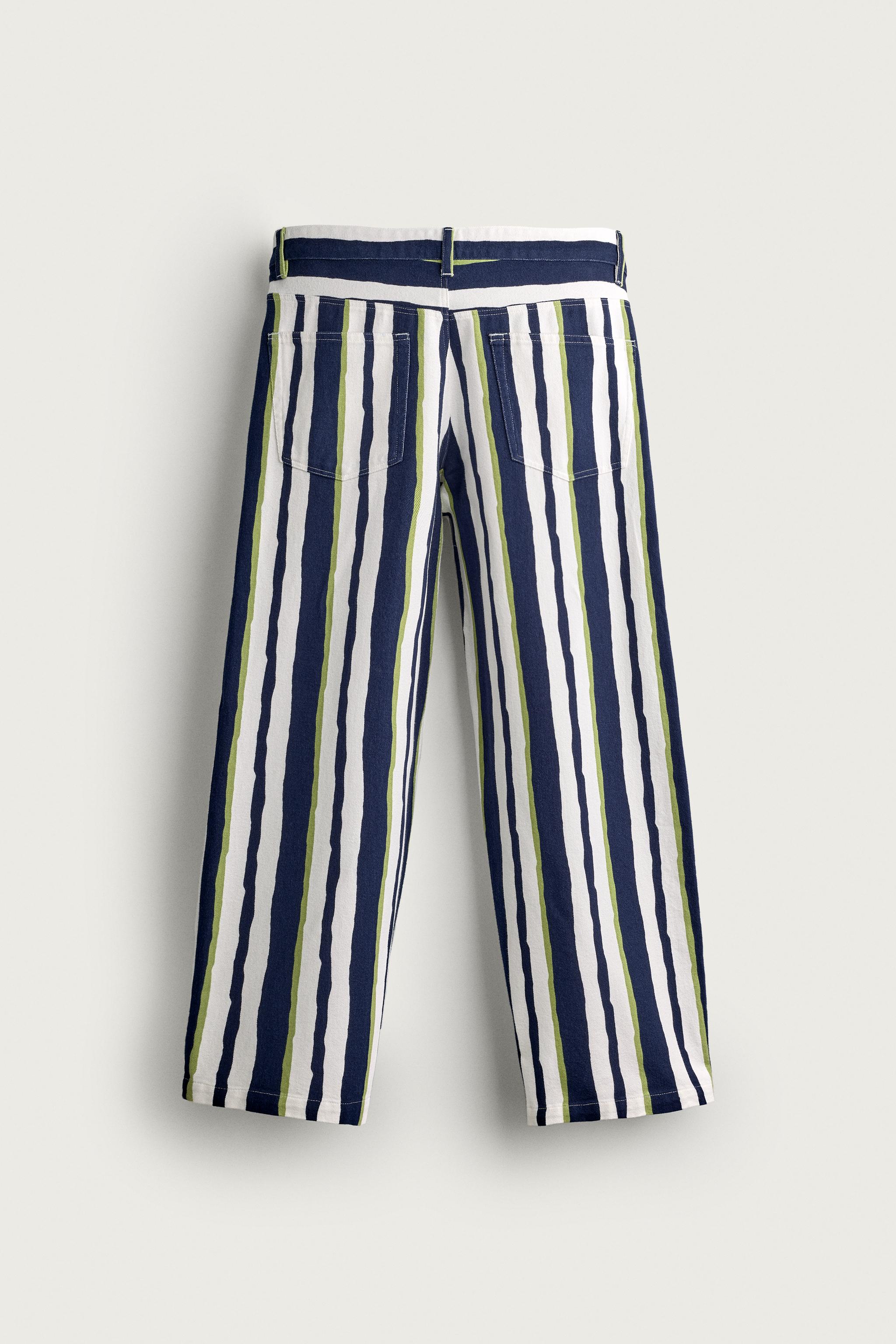 PANTALON STRAIGHT FIT À RAYURES