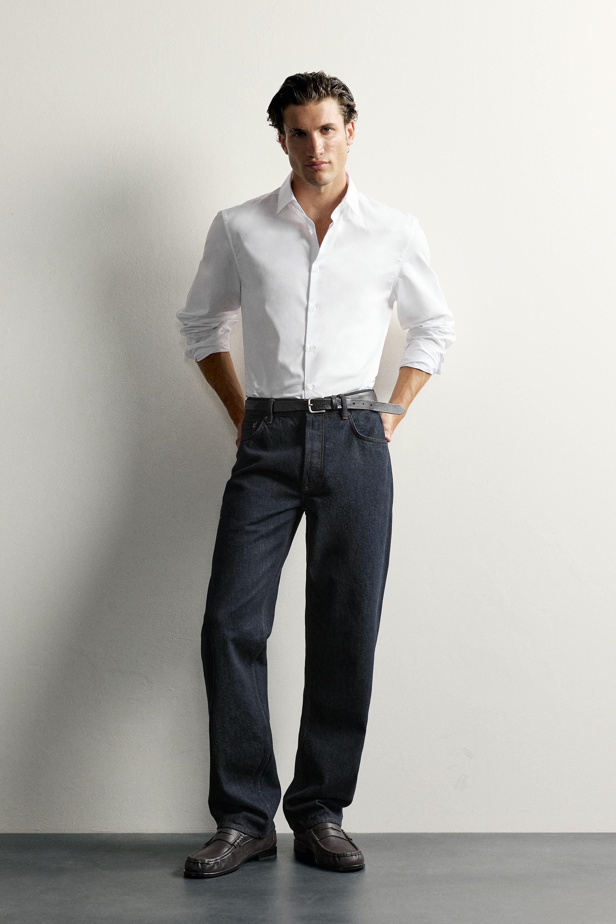Zara PAMUKLU SLIM FIT GÖMLEK