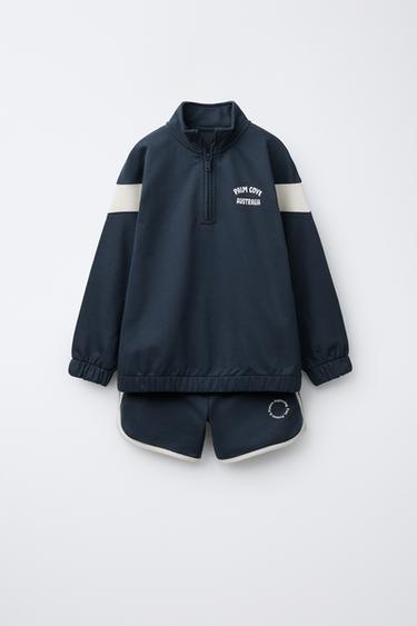 SPORTY SWEATSHIRT AND BERMUDA SHORTS SET - Anthracite grey by Zara