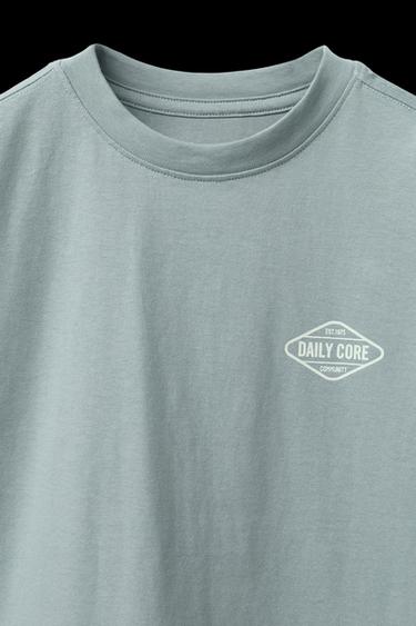 LOGO PRINT T-SHIRT - Sky blue by Zara