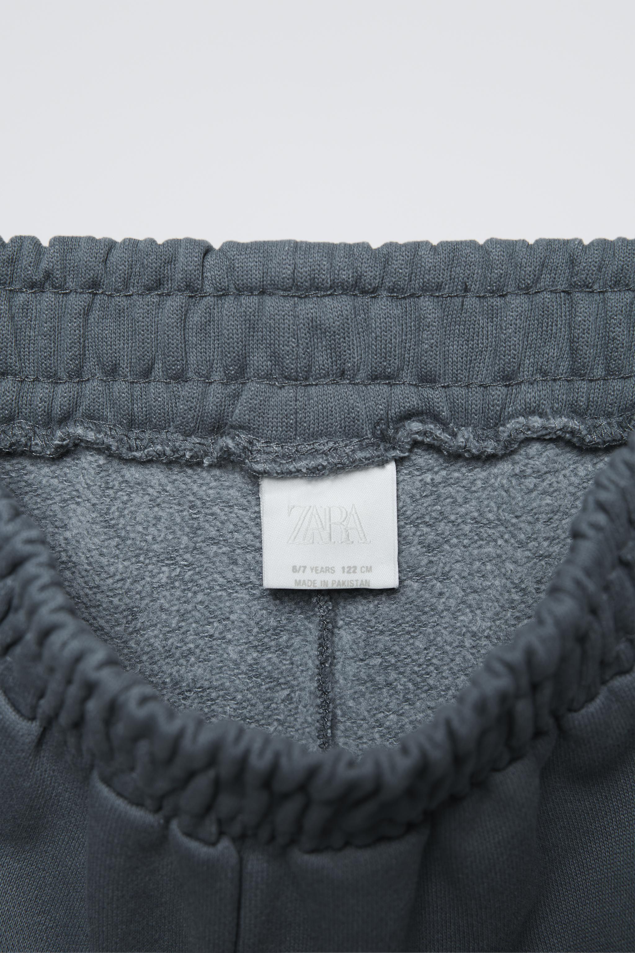 SWEATSHIRT AND WIDE LEG PLUSH PANTS MATCHING SET - Blue gray