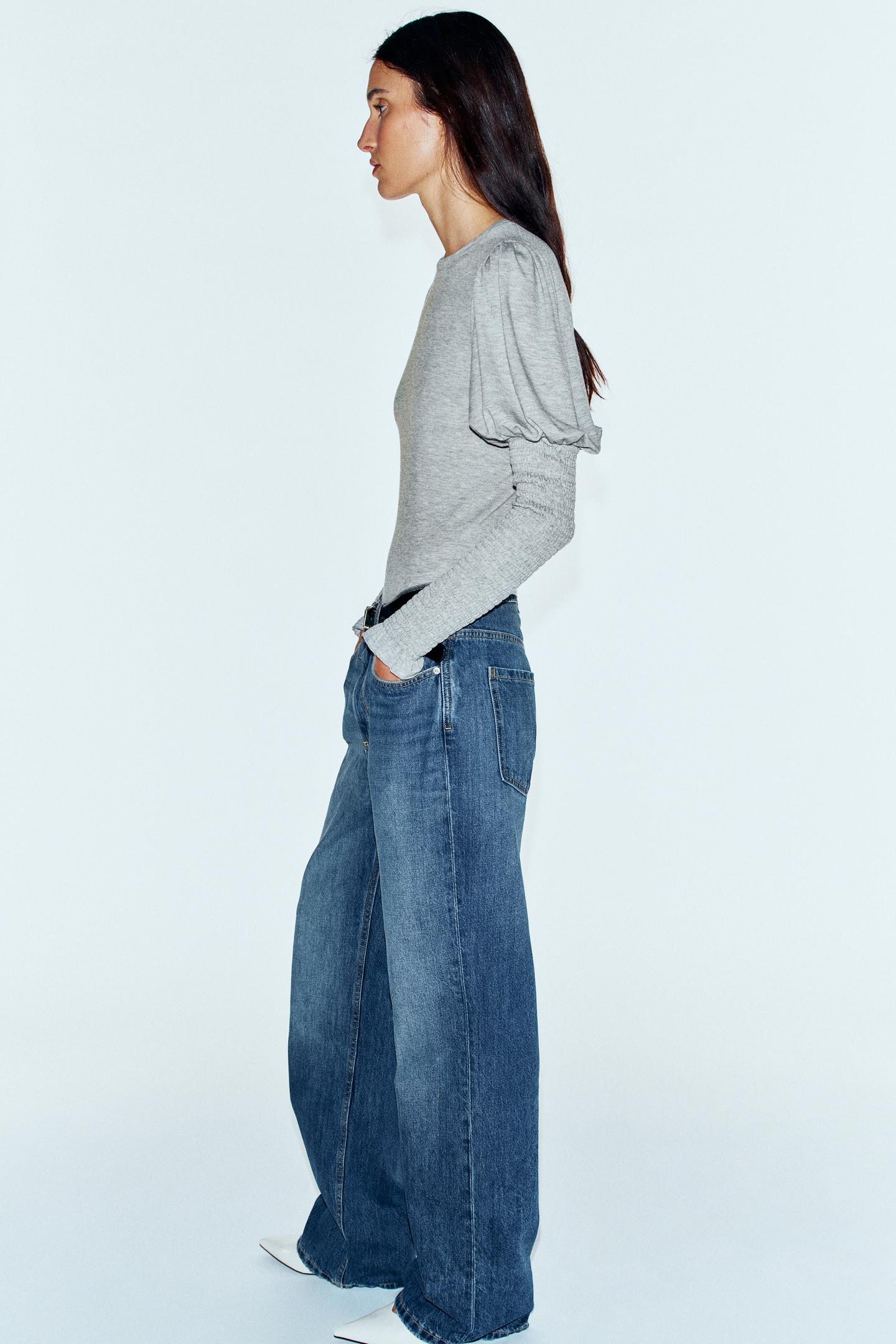 Женская футболка Zara Stretch Long Sleeve, цвет: Серый меланжевый — фото 4