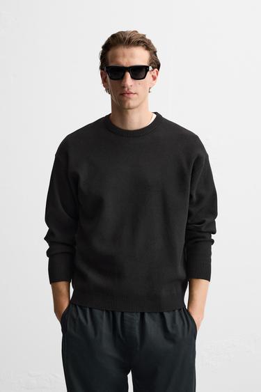 Zara BASIC SOFT SWEATER - Black