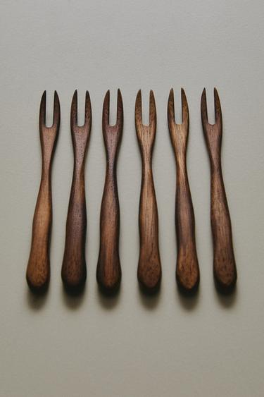LOT FOURCHETTES APÉRITIF EN BOIS (LOT DE 6) - Marron de Zara - Image 4