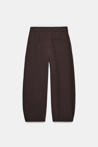 BARREL TROUSERS WITH DOUBLE WAIST - Brown by Zara - Image 7