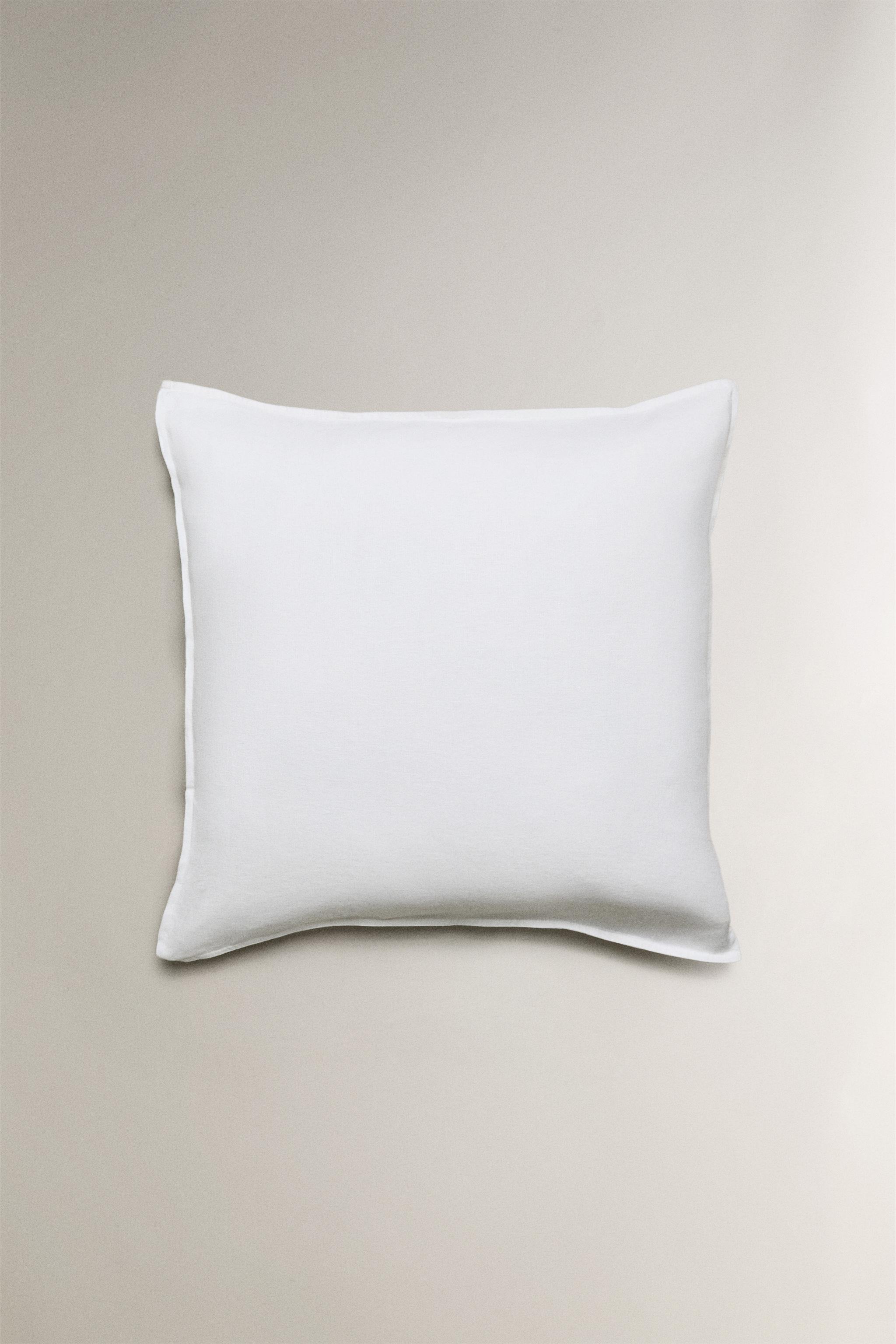 ZARA  リネン100%ウォッシュピローケース 50x70cm 2枚組 ウォッシュリネン ピローケース (140 GXM²) - ペールピンク