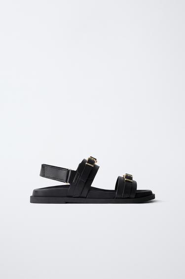 BUCKLED SANDALS - Black by Zara