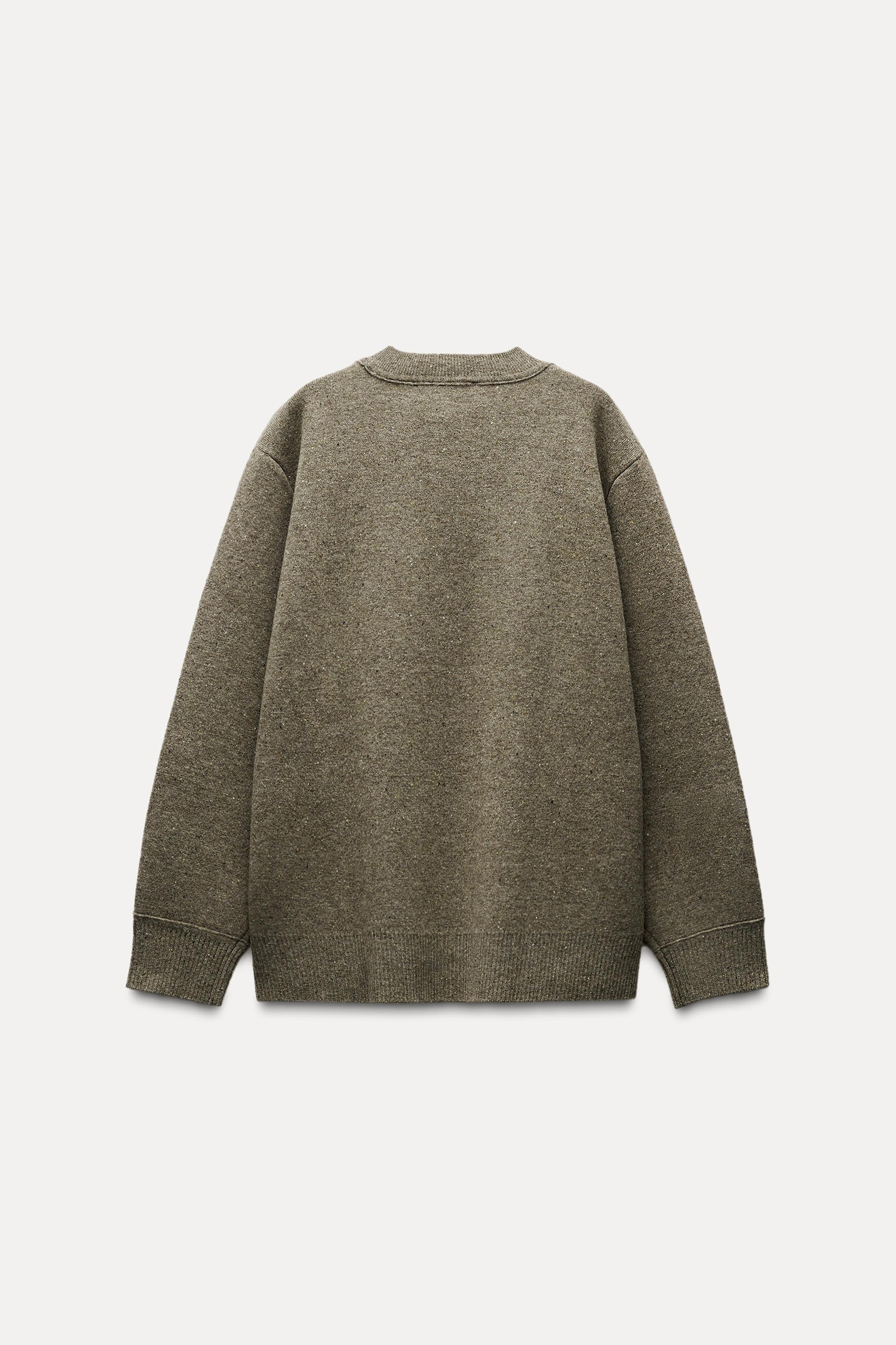 OVERSIZED WOOL KNIT JUMPER Brown Taupe ZARA United Kingdom