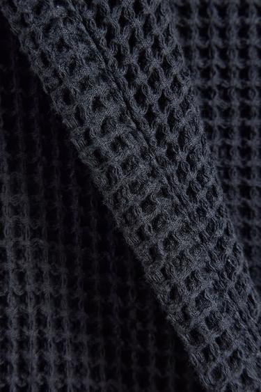 PEIGNOIR COTON WAFFLE - Noir de Zara - Image 4
