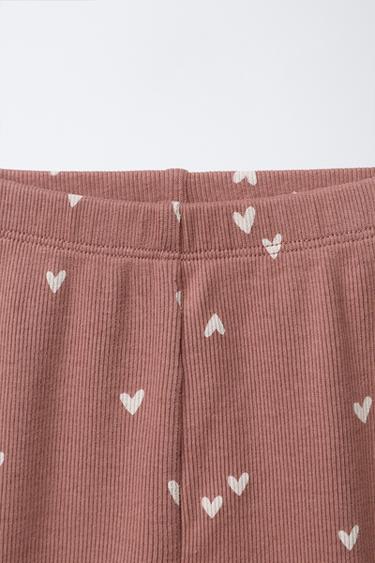 HEART PRINT RIB T-SHIRT AND LEGGINGS SET - Pink by Zara - Image 3