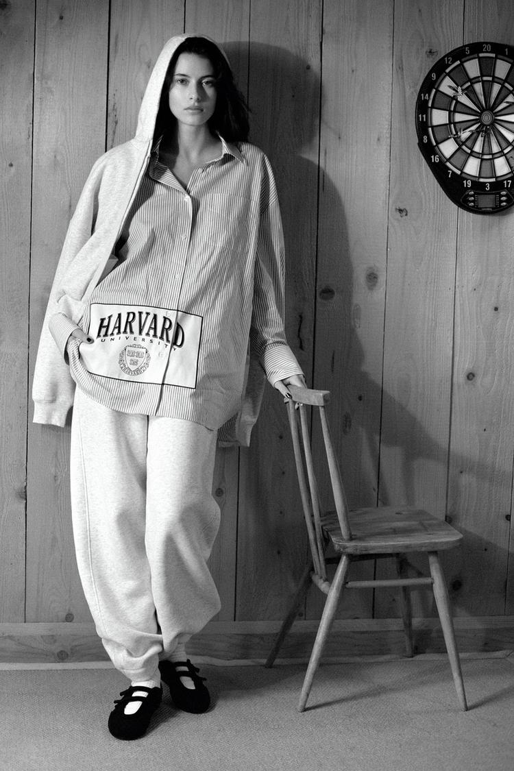 HARVARD UNIVERSITY PLUSH TROUSERS Grey marl ZARA Australia